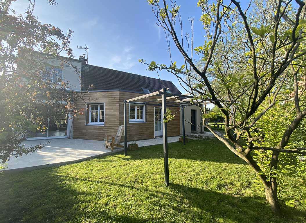 EXTENSION EN OSSATURE BOIS A AUCHY LES ORCHIES (HAUTS DE FRANCE)