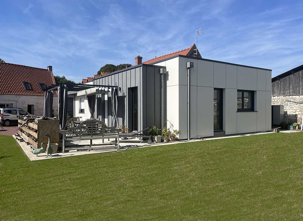 EXTENSION EN OSSATURE BOIS A MONT ST ELOI (HAUTS DE FRANCE)