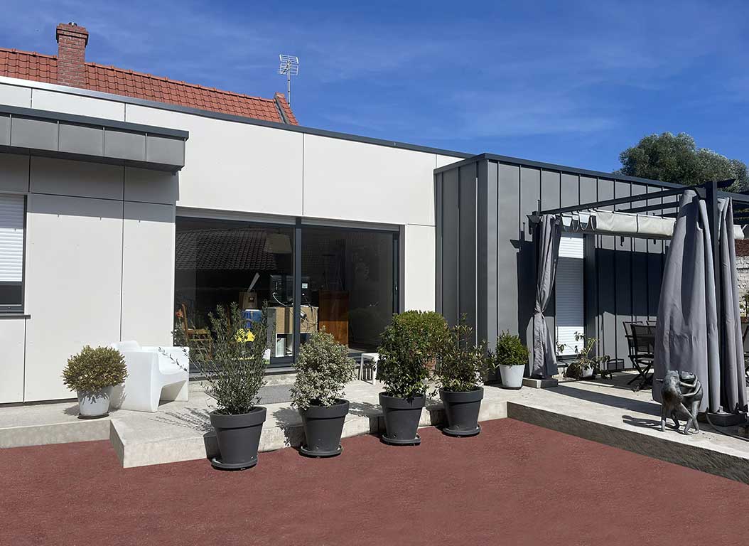 EXTENSION EN OSSATURE BOIS A MONT ST ELOI (HAUTS DE FRANCE)