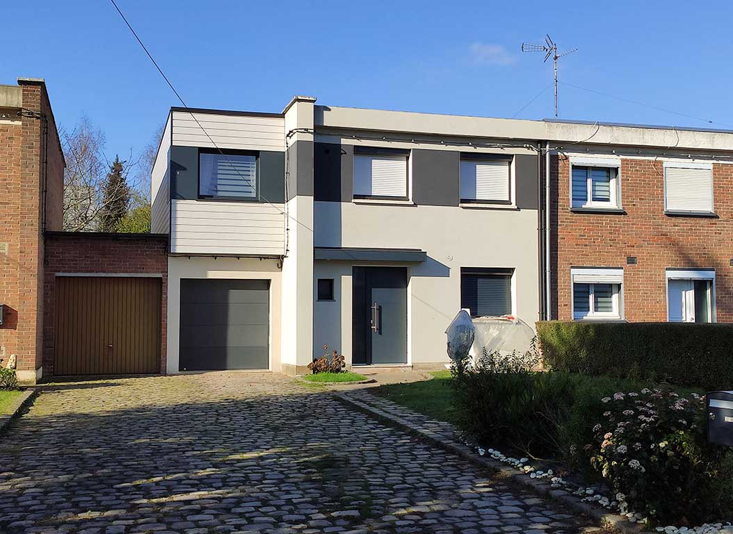 Surélévation à ossature bois d'une maison à Haubourdin 01