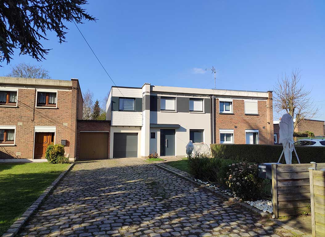 Surélévation à ossature bois d'une maison à Haubourdin 02